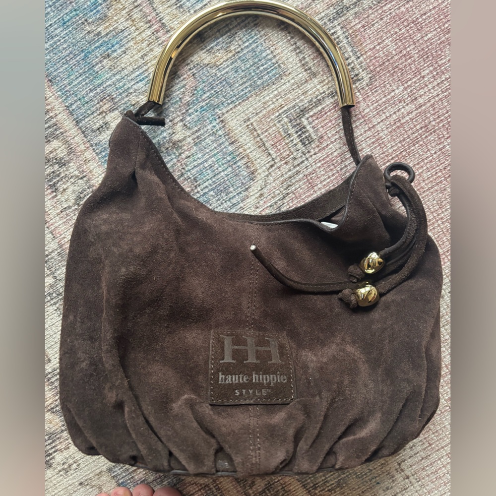 Haute Hippie brown suede hobo bag nwot